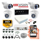 Kit Cctv  Hikvision Turbo Hd Dvr 4ch + 4cámaras + Accesorios