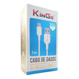 Cabo De Dados Usb-c Kingo Branco 1m 2.1a Para Redmi Note 9s