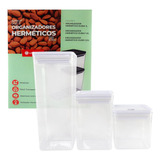 Kit 3 Potes Organizadores Hermético Dubai 5 Litros