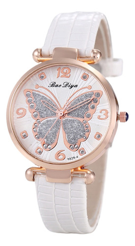 Reloj De Cuarzo Con Estampado De Mariposas
