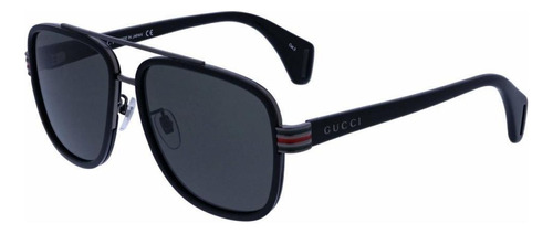 Gucci Gg0448s 001 Aviator Negro Gris Acetato