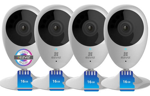 Kit X4 Camara Seguridad Wifi 1080p Ezviz + 4 Memorias 16gb