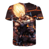 Playera Patrón Creativo Dragon Ball Vegeta Battle Injury