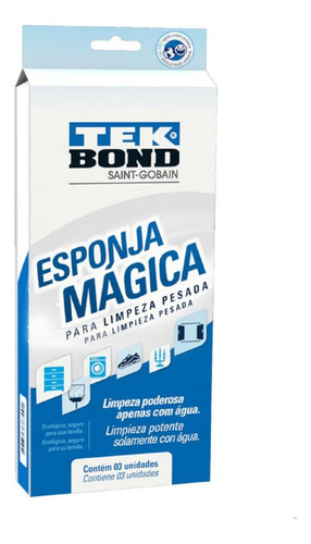 Kit C/ 03 Esponja Magica Tekbond - Limpeza Pesada -