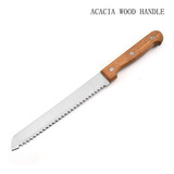 Cuchillo Pan Madera 20 Cm Color Marrón Claro