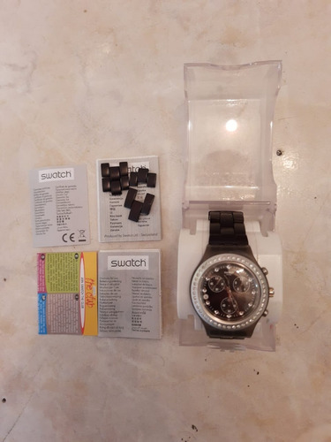 Reloj Swatch Negro Irony Full-blooded Stoneheart Silver