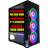 Pc Gamer I7 11 Geração / Rx 580 8gb / 16gb Ddr4 / Ssd 480gb