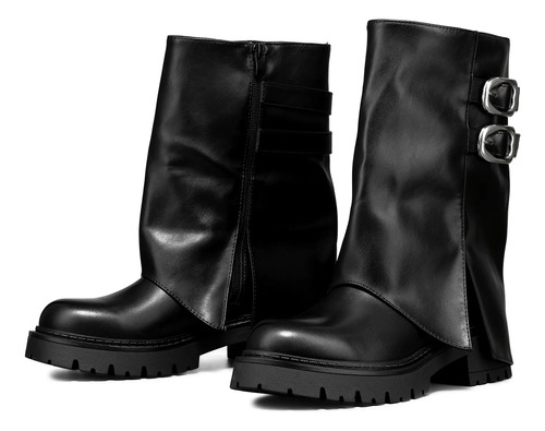 Weide Botas Plegables De Pantorrilla Ancha Mujer Con Tacón