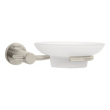 Jabonera De Metal A/satin Con Plato De Vidrio Foset 49675