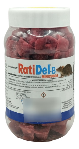 Ratidel-b Cebo Rojo Envenenado Para Rata Y Raton 250 Gr