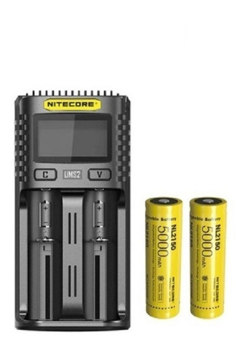 Carregador Nitecore Um2 + 2 Bateria 5000mah + Nota Fiscal