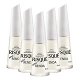 Kit C/5 Esmalte Cremoso Risqué Branco Francesinha Renda