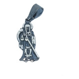 Dije De Santa Muerte Negra De Plata De 2 Cm Estuchet2