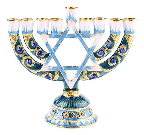 Candeliere Pintado Cristales Candelieres Judio Para Hanukkah