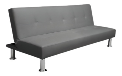 Sillón Sofá Cama Napa Gris Tela Tisera Reclinable Sof-1-1