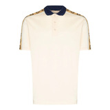 Camisa Com Listra Interlocking Importada Gucci Creme 