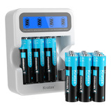 Kratax Baterias Aa De Litio Recargables De 1.5 V, Paquete De