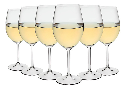 6 Unidades De Taças Vinho Branco 350ml Bohemia Vidro Cristal