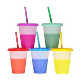 Lote 12 Vasos Magicos Fiesta Niños Termo Reusable 16 Oz