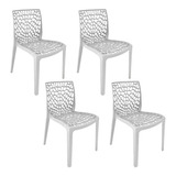 Cadeira Gruvyer Top Chairs Branca - Kit Com 4