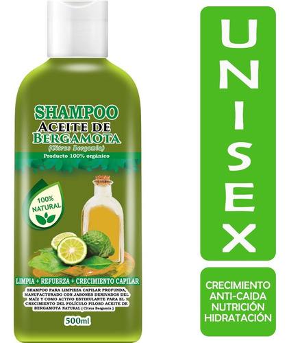 Shampoo Aceite De Bergamota Barba Y Cabello 500ml