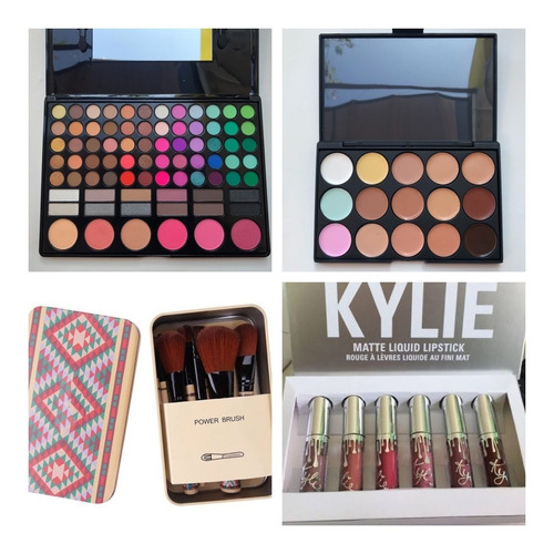 Kit Paleta De 78sombras+correctores+estuche Brochas+labiales