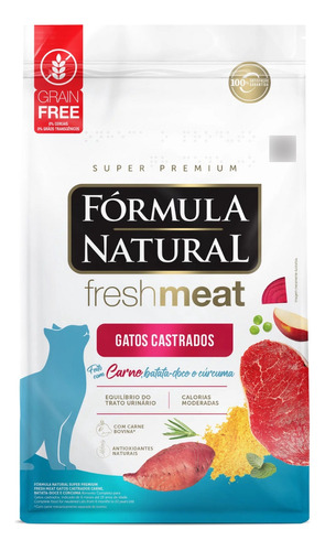 Ração Fórmula Natural Fresh Meat Gatos Castrados Sabor Carne 1kg