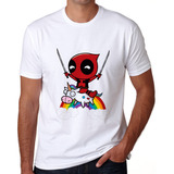 Blusa Deadpool En Unicornio Mujer Sublimación Token Marvel