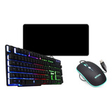 Kit Mousepad + Teclado E Mouse Multimidia Gamer