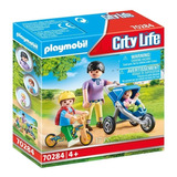 Playmobil City Life 70284 Mama Con Niños Con Vehiculos Paseo