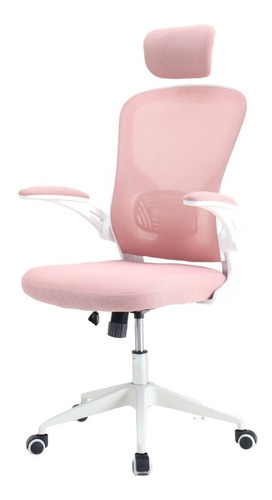 Silla De Escritorio Starway Wl02 Ergonómica  Blanca Y Rosa