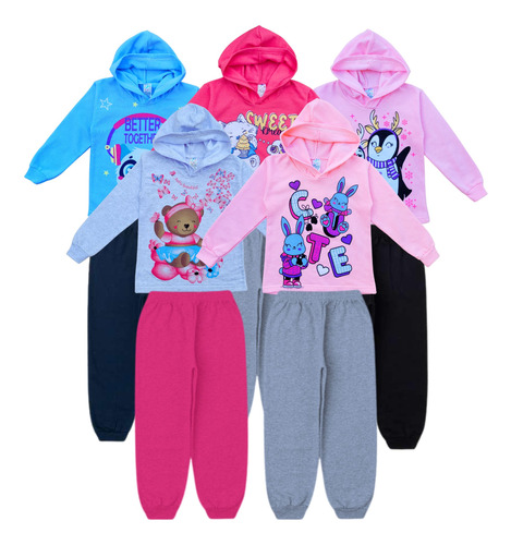 Kit 5 Roupa Infantil De Frio Inverno Menina Atacado