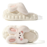 Pantuflas De Felpa De Conejo Lindo De Invierno Para Mujer A