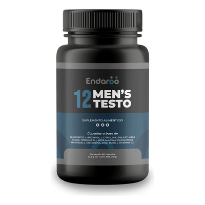 Testosterona Booster 12 Ingredientes con Maca Negra, Shilajit, Fenogreco, Tribulus, Tongkat Ali, L-Arginina, L-Citrulina, Zinc y Vitaminas B6, D3 y K2, 60 Cápsulas Suplemento para Hombre Testo | Meses sin interés