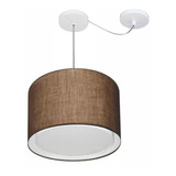 Lustre C/ Desvio De Centro Md-4306 Cupula Tec 40x30cm Cafe