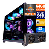 Pc Gamer Cpu Ryzen 9 5900x Ssd 2tb, 64gb Ddr4 Rtx 3060 12gb