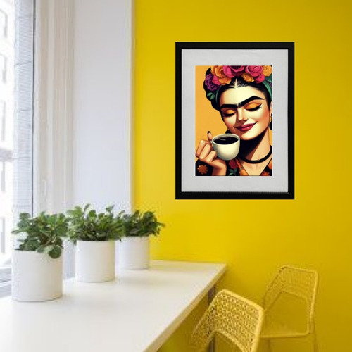 Quadro Cantinho Do Café Frida - 60x48cm