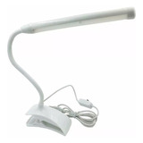 Luminária Flexível Led Branco 40cm C/ Prendedor P/ Manicure Cor Da Estrutura Branco Cor Da Cúpula Branco