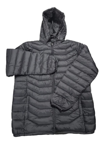 Campera Tipo Uniclo Sin Piel Capucha Desmontable Simil Pluma