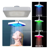 Ducha Cuadrada Con Luz Led De 3 Colores