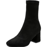 Botas Botines Calcetin Stresh Pegados Gamuza Tacon Moda Dama