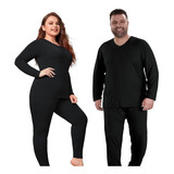 Conjunto Segunda Pele Plus Size Roupa Térmica Peluciada Frio