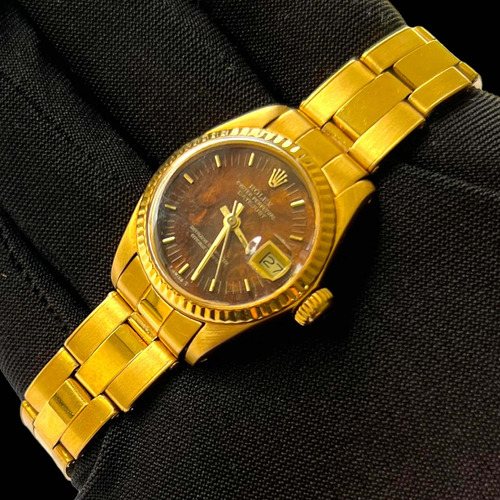 Rolex Datejust Full Gold , Lady ,special Wood Dial Rarissimo