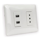 Toma Simple 10a 250v + Usb Mtx Blanco 2948 Stanford