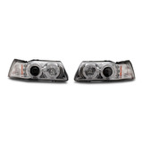 Faros De Lupa Cromados Ford Mustang 1999 - 2004 Raxiom