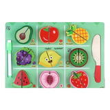 Tabla Didáctica De Frutas Encajable Madera Niños Montessori