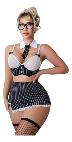 Conjunto De Lencería Sexy De Maestra For Cosplay Qqny