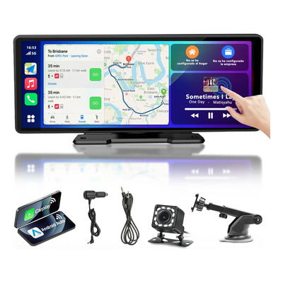 Auto Estéreo Inalámbrico Carplay Android Auto Mirror Link HD de 10.26 pulgadas Portátil Pantalla Táctil Bluetooth 5.0 Cámara 12LED Reproductor Multimedia USB TF AUX Adaptador de encendedor | Envío gratis