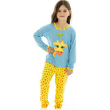 Pijama Infantil Longo Feminino Fechado Inverno Manga Longa