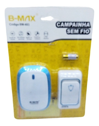 Campainha Sem Fio Wireless B-max 36 Toques Controle Volume